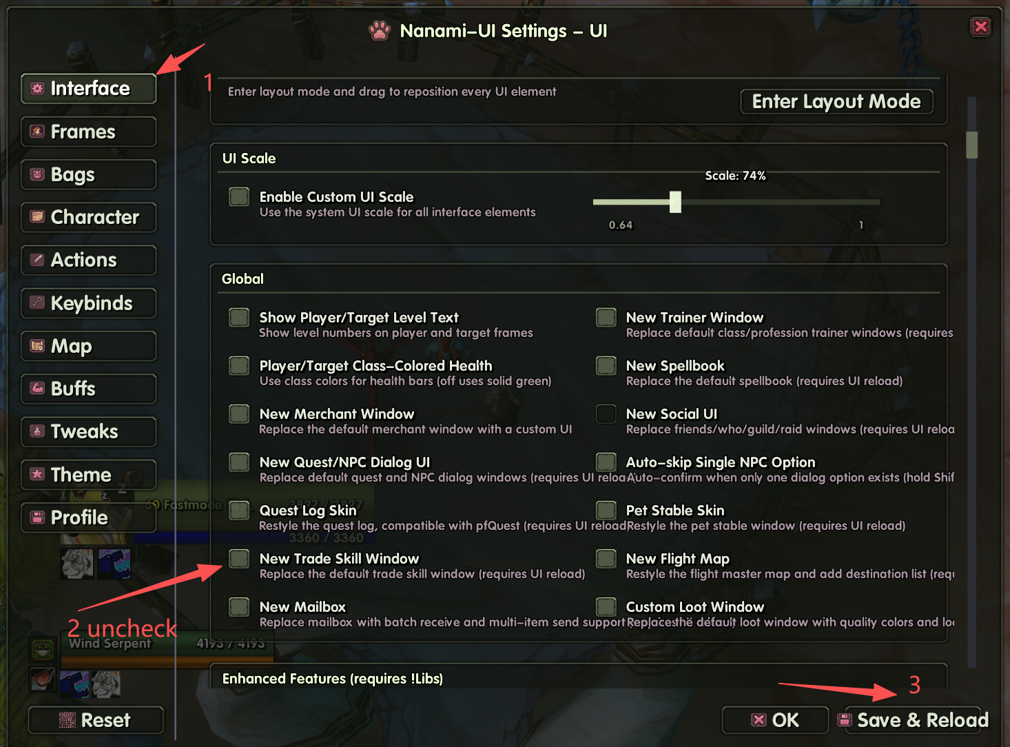 Figure 7 · Nanami-UI Settings → Interface → Global